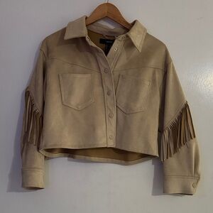 Forever 21 Beige Fringe Utility Jacket